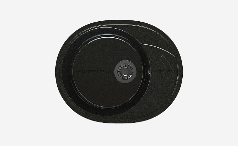 MAXSTONE Мойка глянцевая MS-8 (черный металлик) 570*460*200